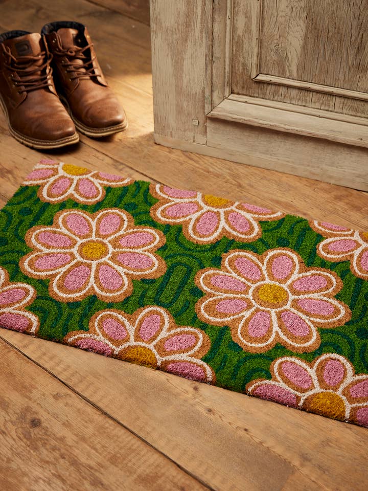 Roze Groene Madelief Kokosmat voor wholesale door Namaste