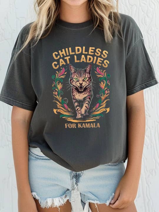 Cat Ladies For Kamala 2024 Shirt, Childless Cat Lady Shirt for wholesale by SONDO DESIGN LTD