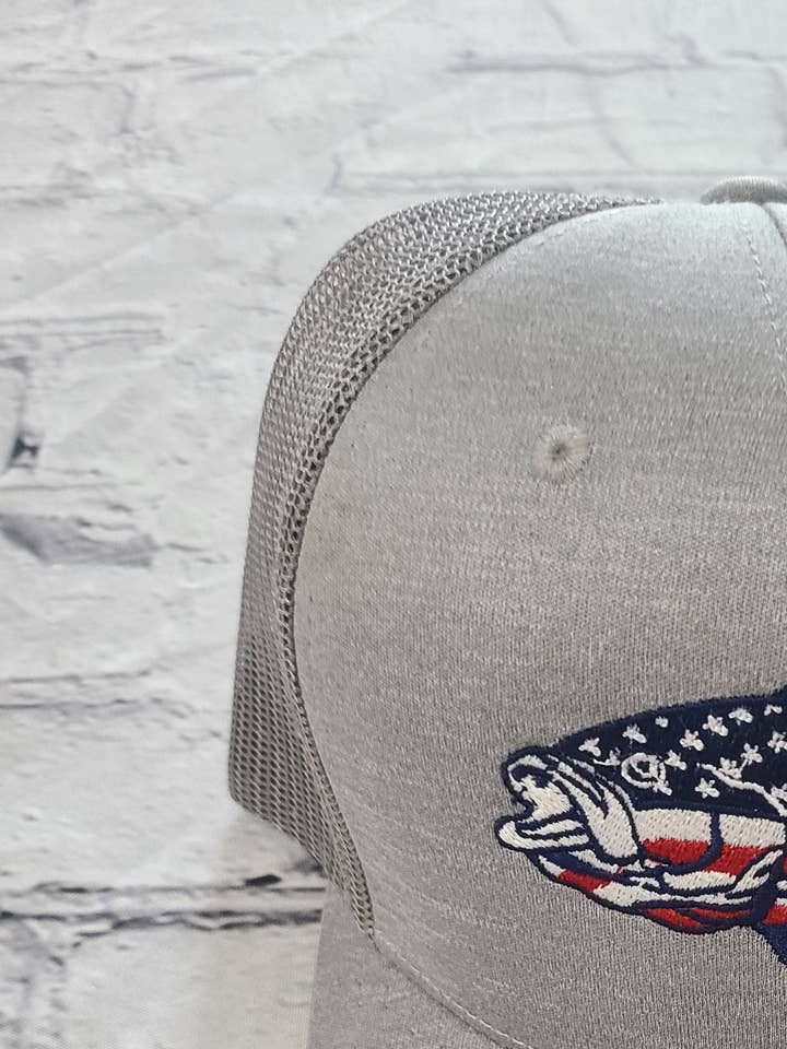 American Bass Trucker snapback Hat for wholesale by Beer Budget Designs