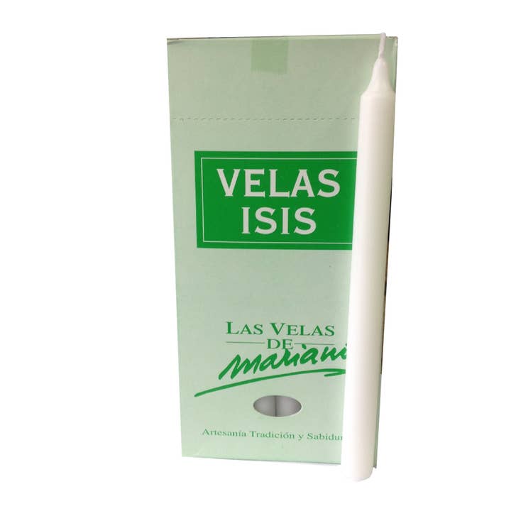 Box of 18 White Isis I Candles for wholesale by WLM