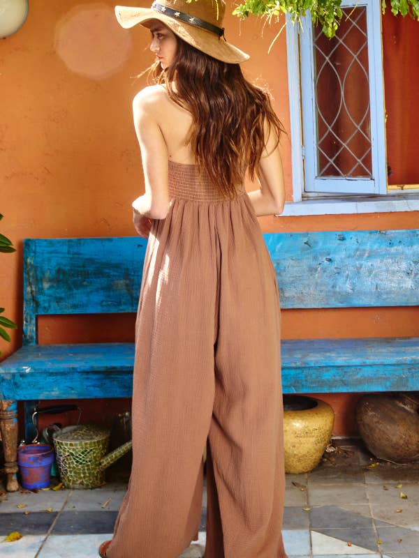 BUCKETLIST INC – wholesale Jumpsuit – Women's – R5242 -Wide Leg Tube Solid Jumpsuits14