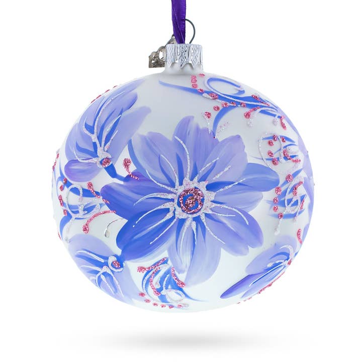 Gerbera Flowers Glass Ball Ornament for wholesale by BestPysanky