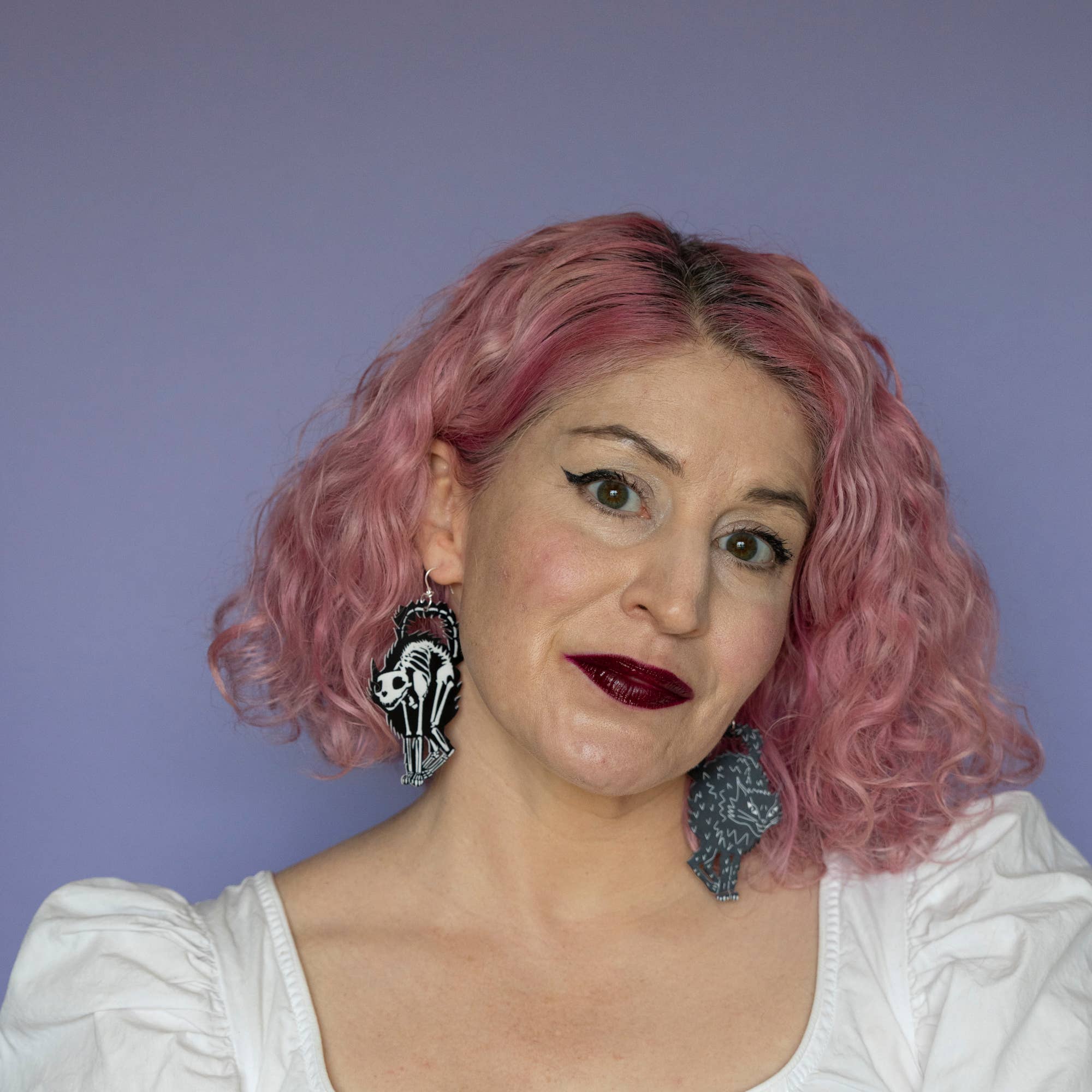 Darling Marcelle - Wholesale Dangle Earrings - Cat Skeleton Earrings3