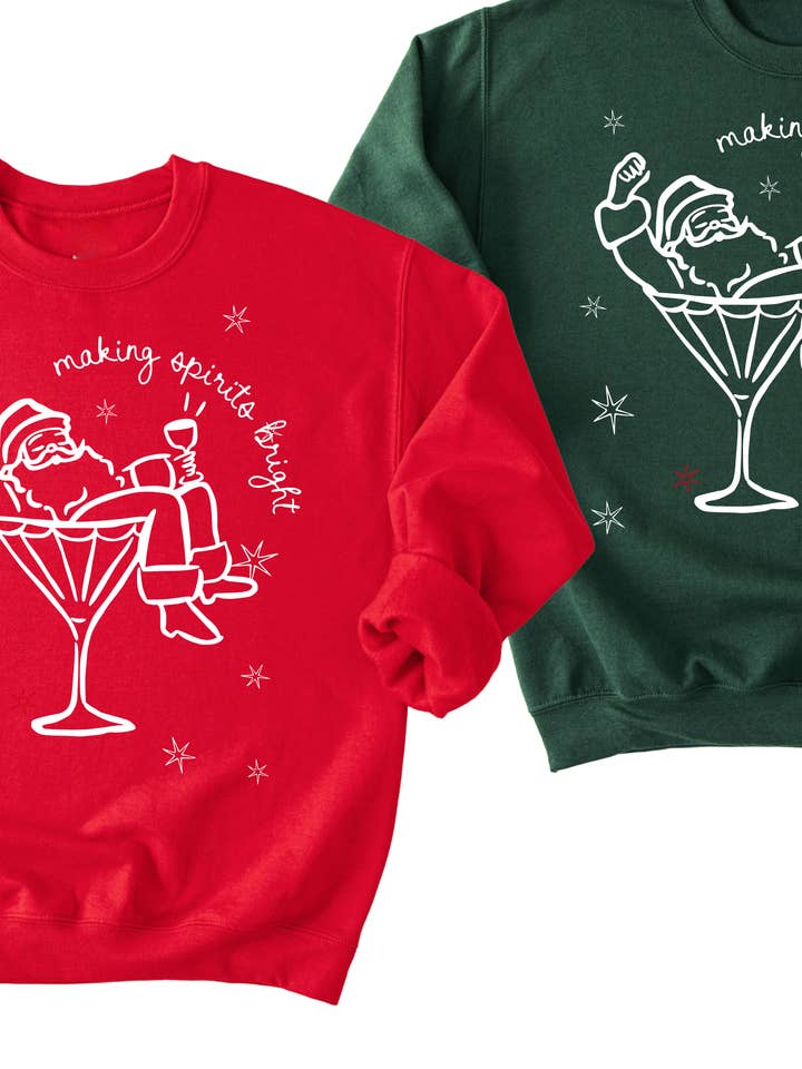 SBG Co. - Wholesale Graphic Sweatshirt - Women's - Making Spirits Bright Tee or Pullover4