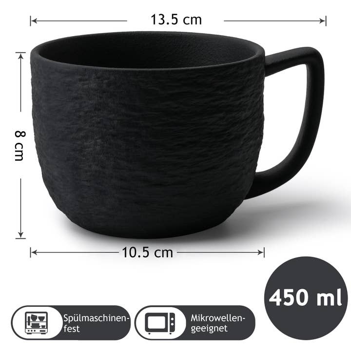 MIAMIO - Vente Tasse à café - Ensemble de 4 mugs à café Collection Oasis (450 ml chacun)2