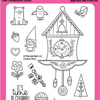 Pink and Main – wholesale Rubber/decorative stamp – Cuckoo Clock