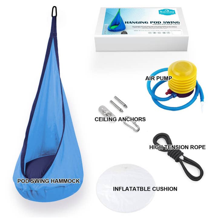 KHOMO GEAR – wholesale Hängmatta - Barn – KHOMO GEAR blå hängande hängmatta-pod för barn4