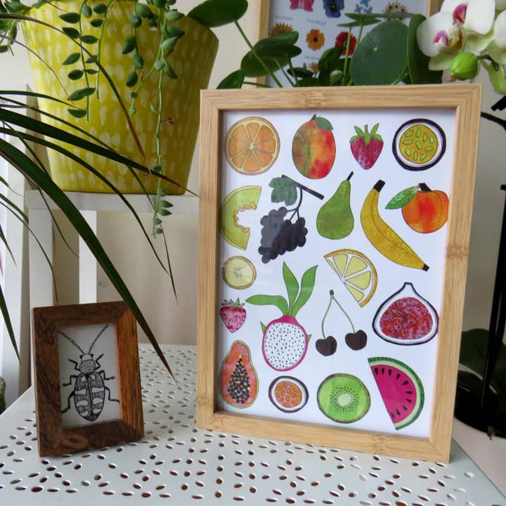 Fruit and Veg Print in A5 for wholesale by Kathryn Churn Designs