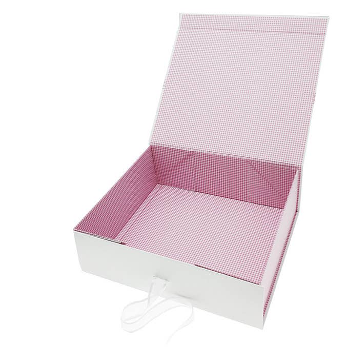 White Cotton Cards - Vente Boîte à souvenirs – enfant et bébé - Jouets roses de baptême - Petite boîte à souvenirs (CTP2)1