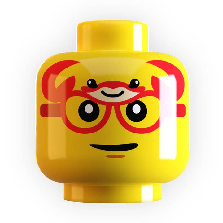 Krabbe / Strand-Sonnenbrille auf Minifig-Kopf aus LEGO-Teil gefertigt für den Großhandel von B3 Customs