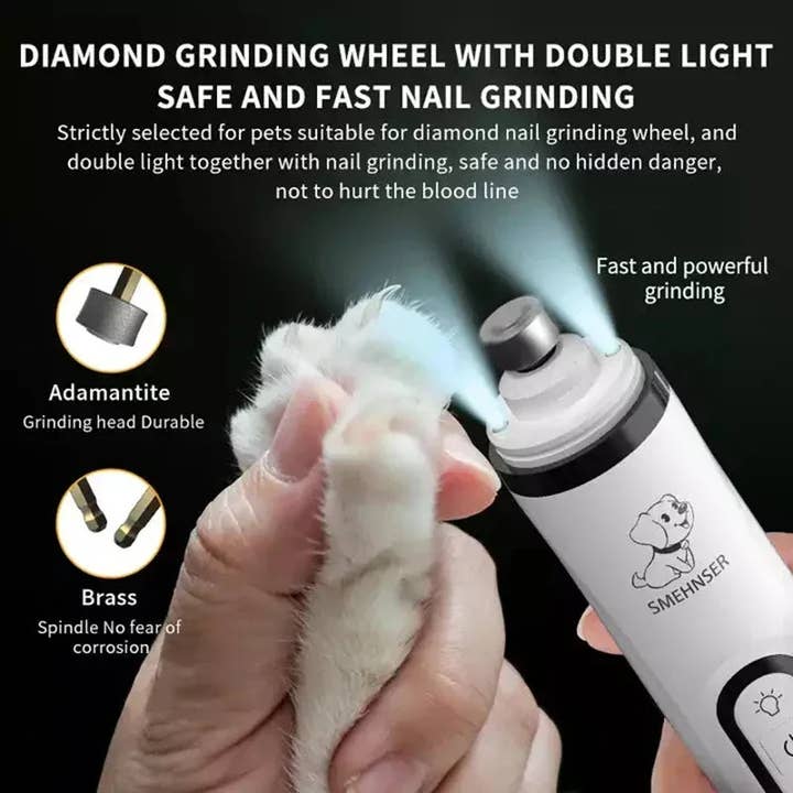 Assorted LED Electric Pet Nail Grinder - USB Rechargeable Tool for wholesale on Faire1