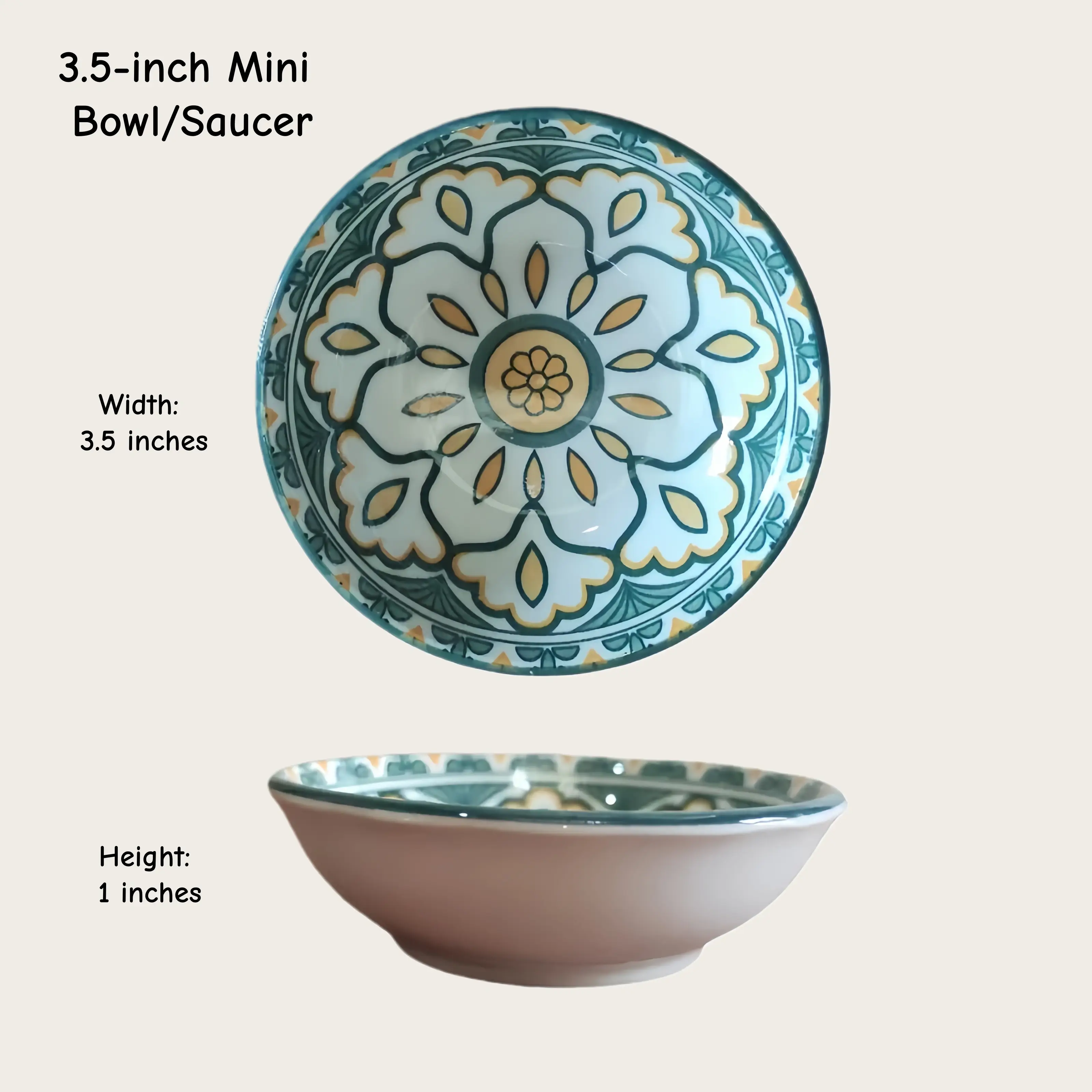 Otterware - Vente Bols à condiments/sauces - Plats à trempette en céramique style marocain (6 styles)3