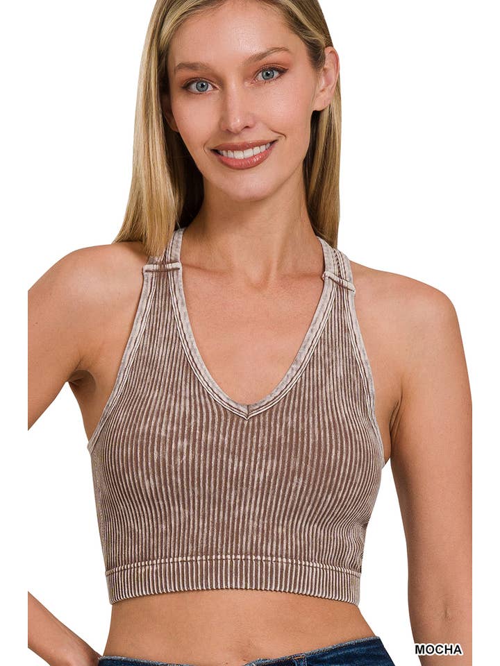 42POPS - Wholesale Tank Top - Women's - `.42POPS Premium Washed Seamless Rib Crop Tank9