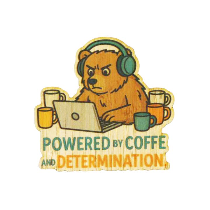 Aangedreven door koffie voor wholesale door Bamboo Wood Stickers