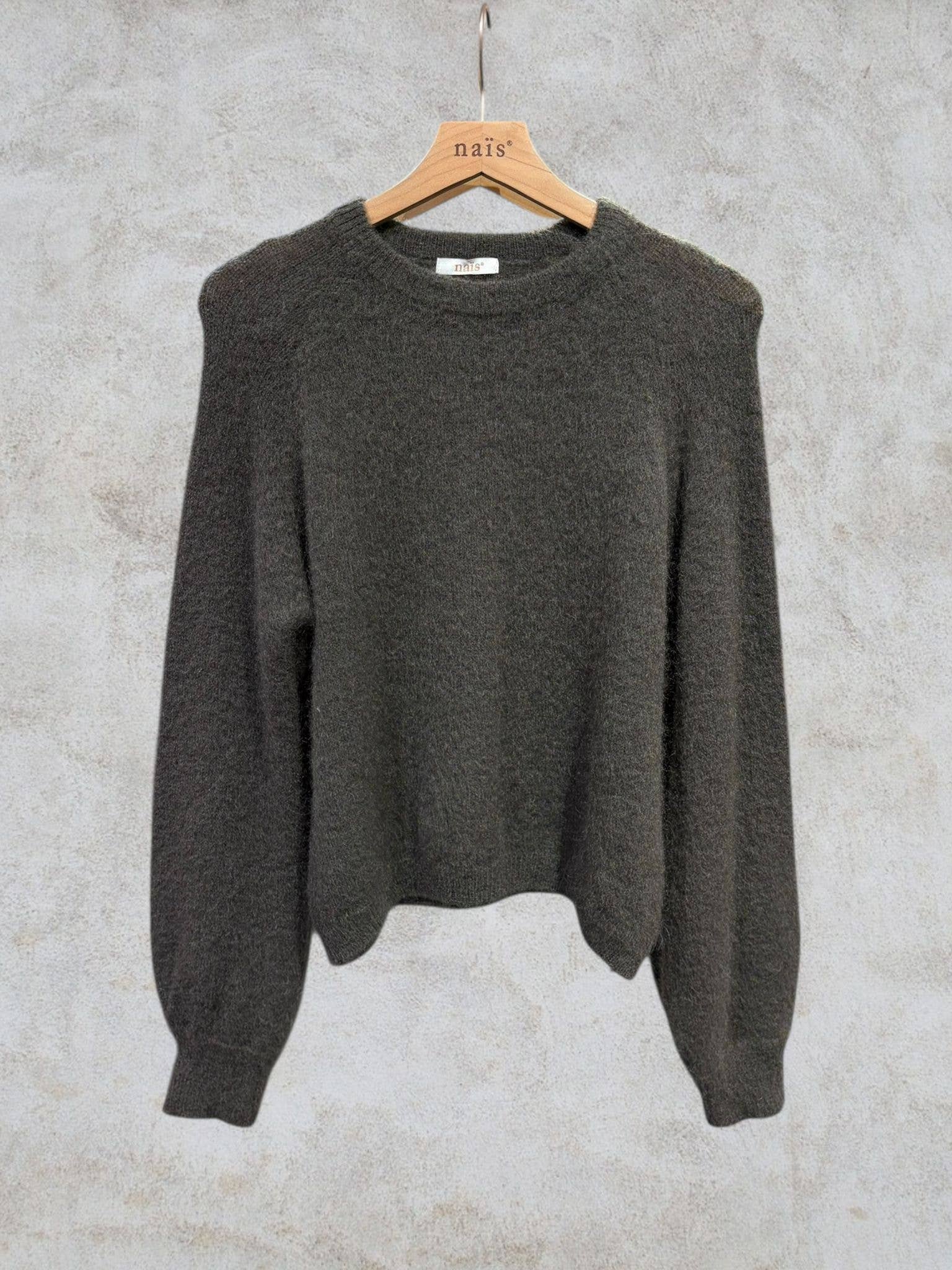 NAÏS PARIS - Wholesale Knit Sweater - Women's - Round neck sweater with buttoned sleeves in kid mohair and merino wool11