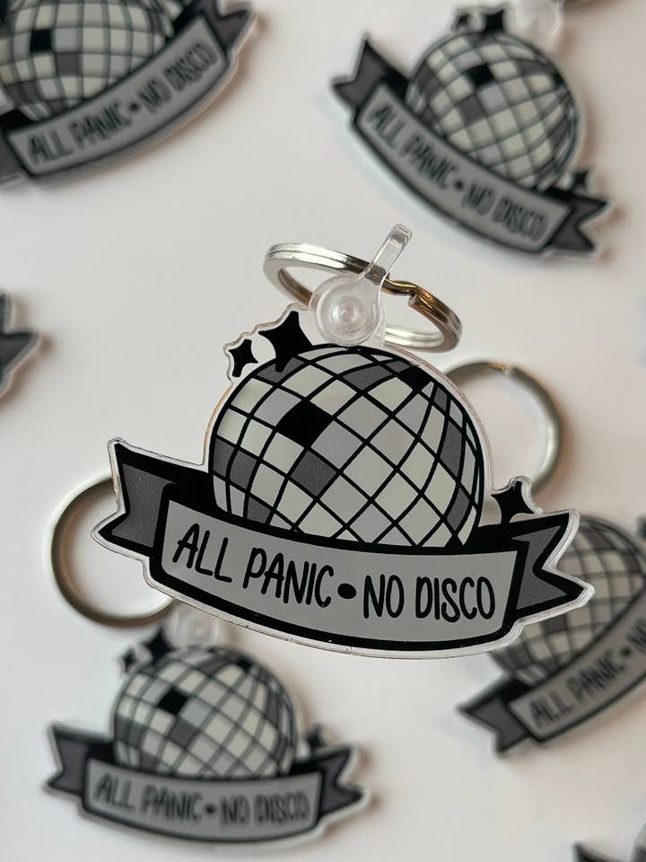 All Panic No Disco Keychain for wholesale by Breakout Press Co.
