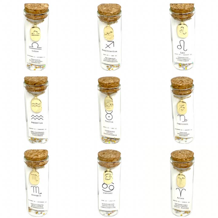 Collar con medalla de signos zodiacales - joyería de regalo de cumpleaños astrológico para venta al por mayor de L Rae Charm