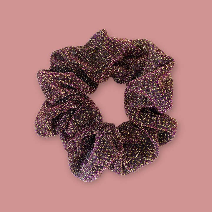 agathe & cocö - Wholesale Scrunchie - Women's - Glitter scrunchie - Orange pink1