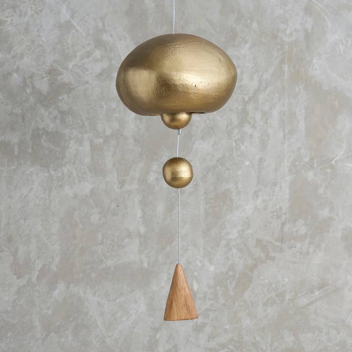 Stinson Antique Brass Hanging Bell Domed for wholesale by The Collective
