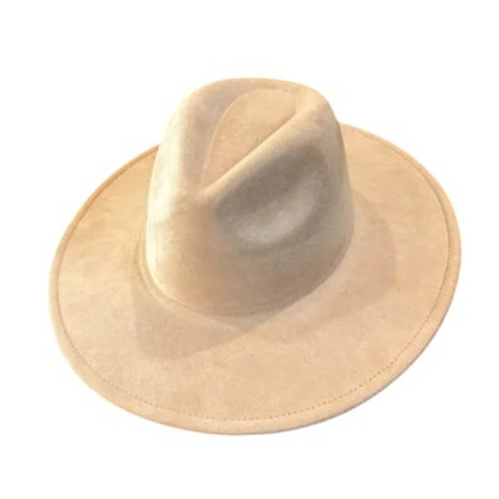 Portia Hat - Venta al por mayor Sombrero fedora - Unisex - Sombrero Panamá clásico de ante vegano con ala ancha10