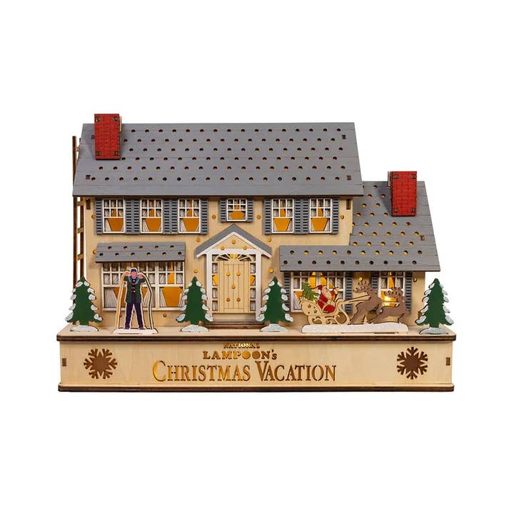 12" National Lampoon's Christmas LED House + Santa for wholesale by Kurt S. Adler, Inc.