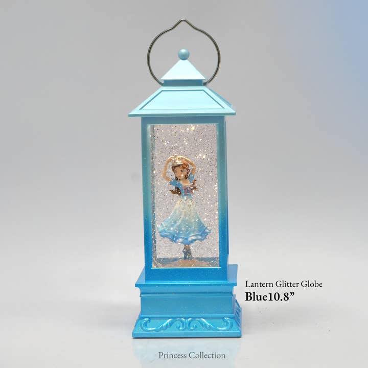 10.8" Lighted Princess Lantern Glitter Globe - Blue for wholesale by IE GIFT