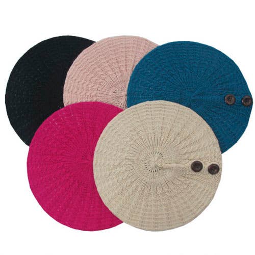 KNIT BERET HAT, PC BHT 60280B for wholesale by JOIA ACCESSORIES