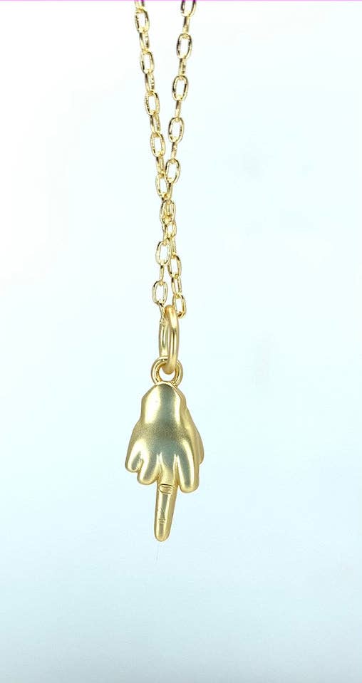 BMR – Engroshandel Halskæde med vedhæng – Fredstegn & "F U" håndgestus halskæde2