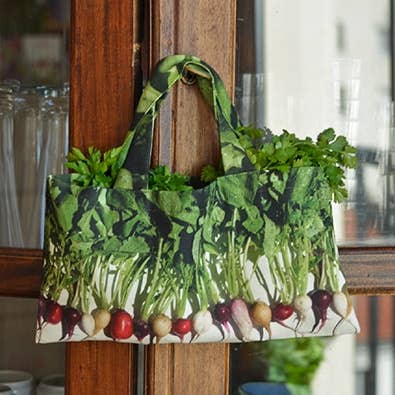 Borsa per la spesa con stampa di ravanelli multicolore per la vendita all'ingrosso da parte di Maron Bouillie