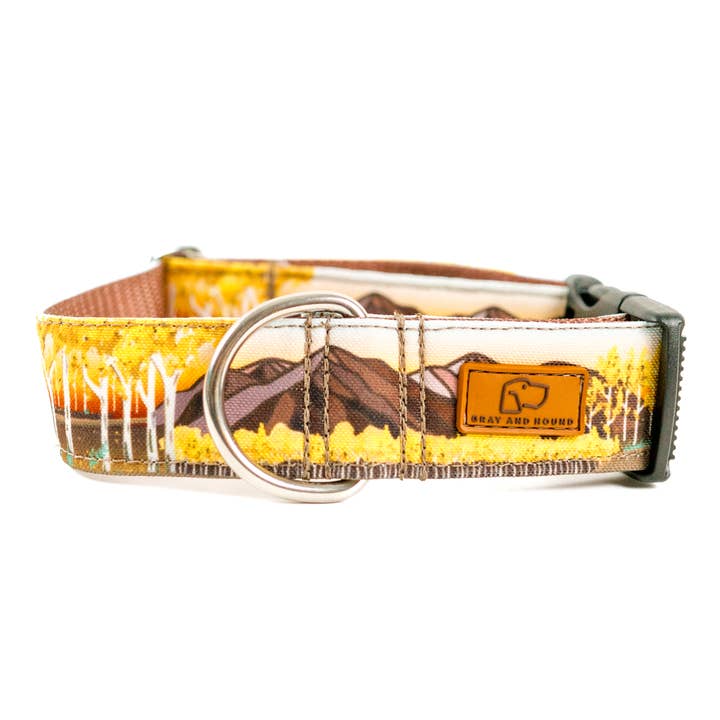 Aspen Ridge Mountain Canvas Dog Collar for wholesale by Gray and Hound