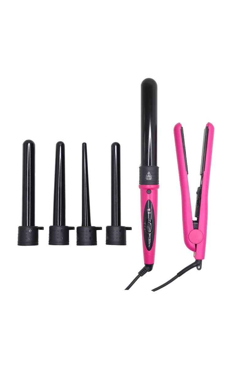 Beauty Creations H6P Hot Pink 6pc Hair Styling TOOL Set
