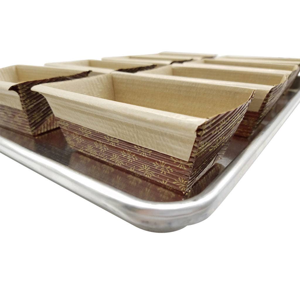 Kitchen Supply Wholesale - Wholesale Baking Dish - Mini Loaf Paper Baking Pan 25-Pack, 4 x 2 x 2 Inches, Item 25902