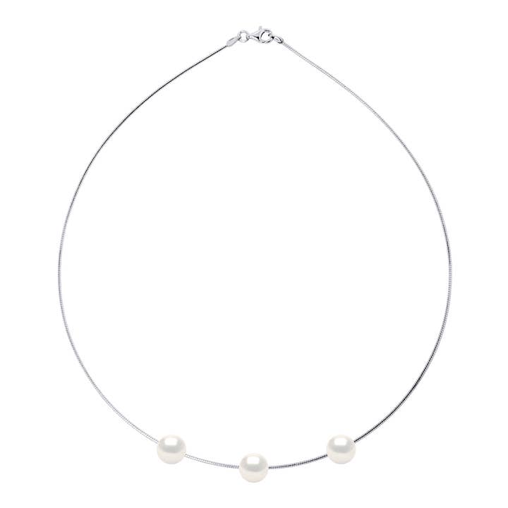 Collier Omega Prestige En Argent - Véritables Perles pour la vente par Mitzuko
