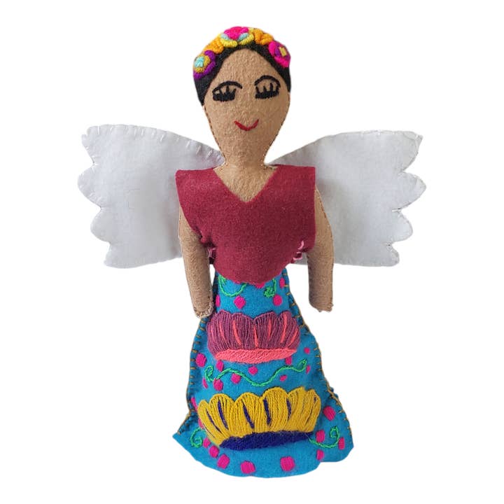 Handmade Frida Doll Angel for wholesale by The Little Pueblo