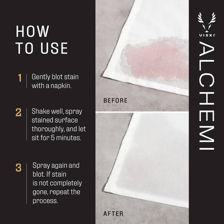 Viski - Wholesale Stain Remover - Alchemi™ Wine Juice Coffee Stain Remover 4 oz or 8 oz4