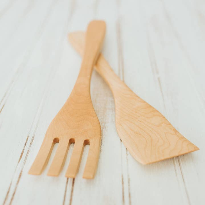 Sugar Maple 14-Zoll-Servierbesteck mit Bienenöl-Oberfläche für den Großhandel von Holland Bowl Mill