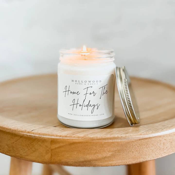 Hollowood Home and Candle - Wholesale Jar/Filled Candle - HOME FOR THE HOLIDAY |HOLIDAY CANDLE | 100% SOY WAX | 8 OZ