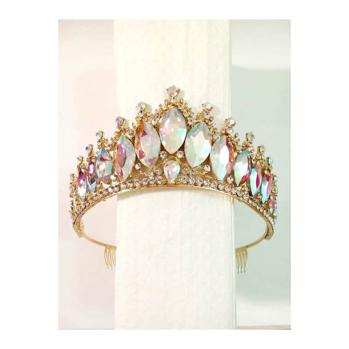 Chicas - Wholesale Tiara - Women's - One Size Fits All Metal Tiara With Jewels HT912-2