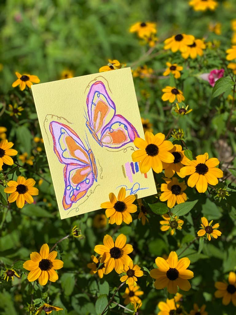 Paige Poppe Art - Wholesale Everyday Greeting Card - "Butterfly Babe" Greeting Card3