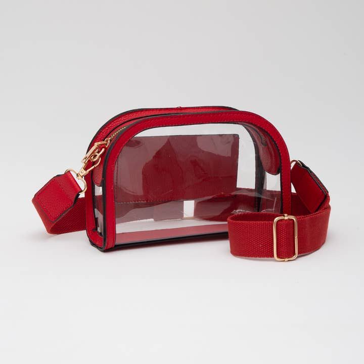 Game Day Stadium Clear Crossbody Bag for wholesale by Queens Designs