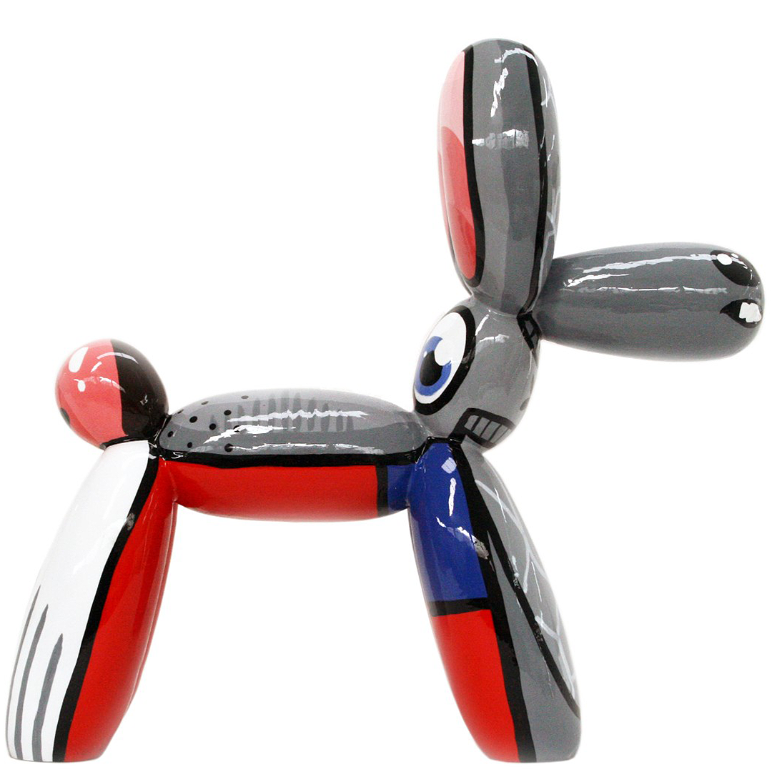 JULIARTE – wholesale Dekorativ statyett – BALLON DOG SADIDA - Handmålad konstfigur3
