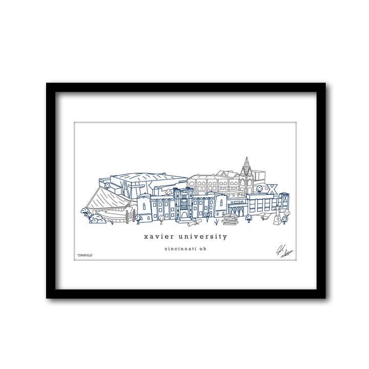 Xavier University Minimalist Wall Decor Ohio Art for wholesale by Townsville Art