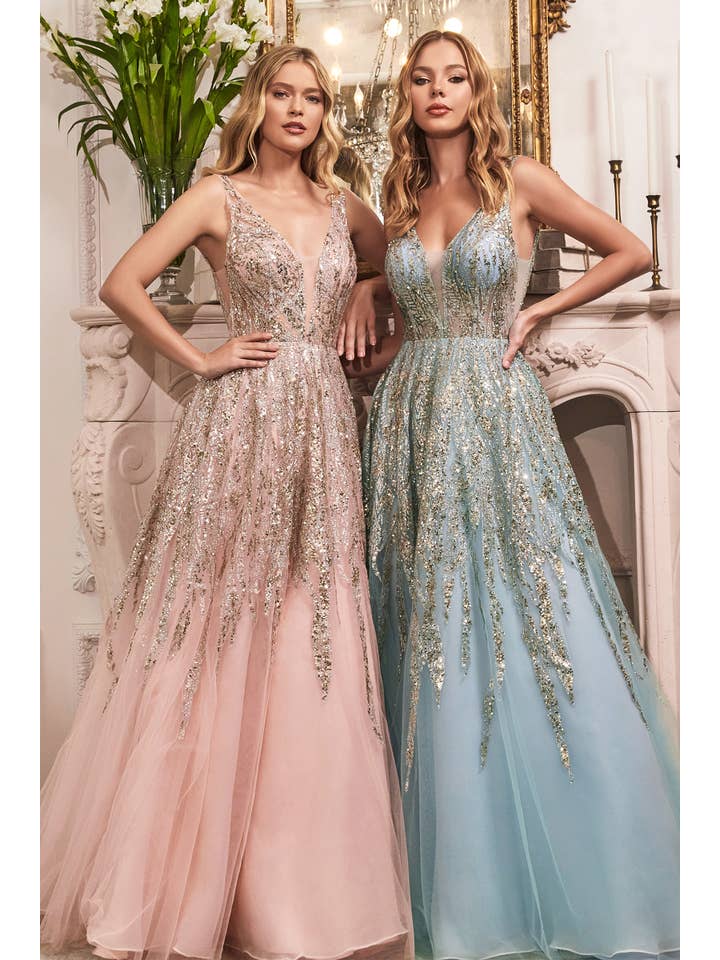 Ladivine by Cinderella Divine - Wholesale Formele jurk - Dames - BALJURK MET OMBRE GLINSTERENDE GLINSTERENDE0