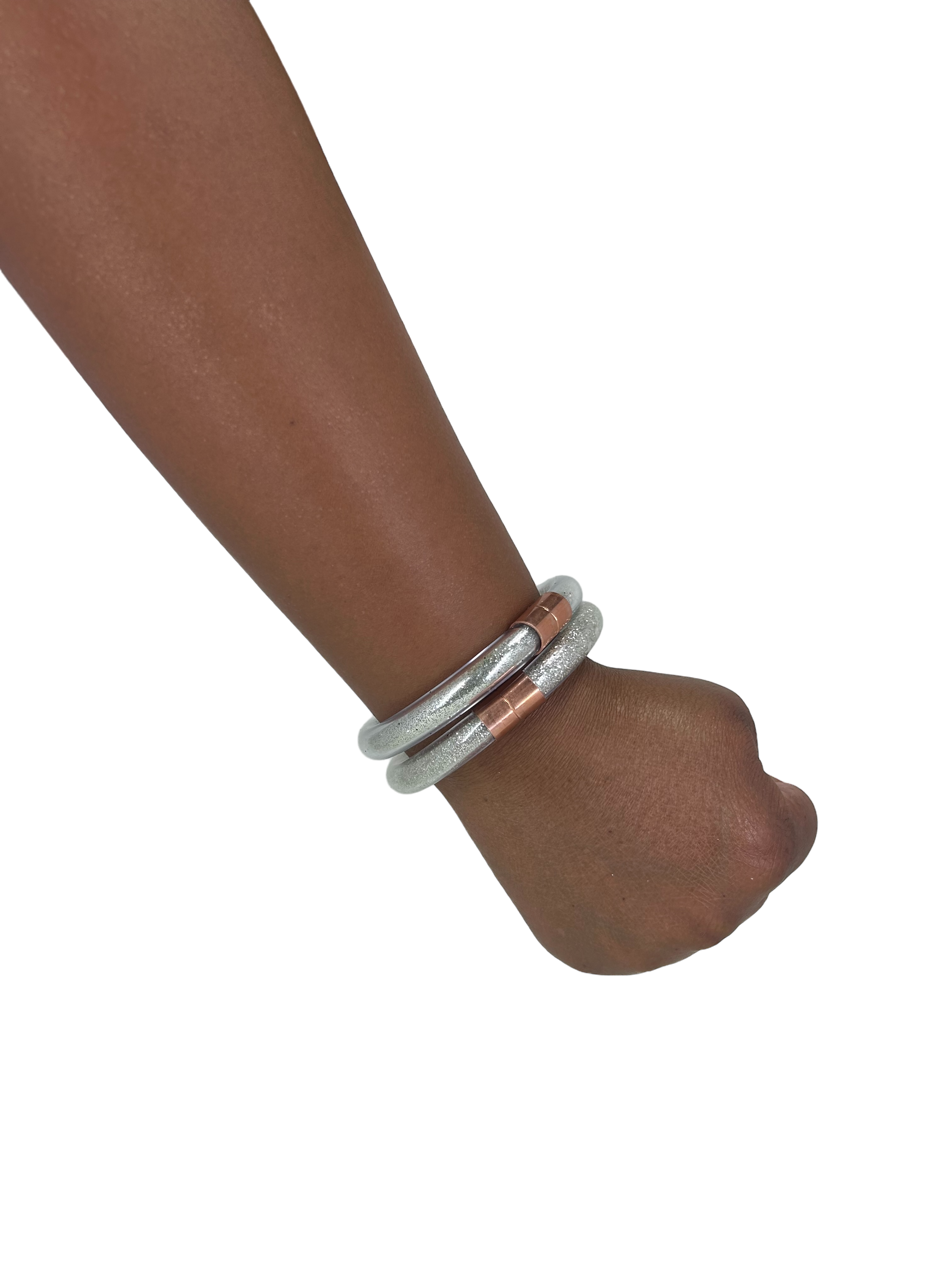 CutieDrop - Wholesale Bangle Bracelet - Shimmering Demi Inclusion Bangle Silver4