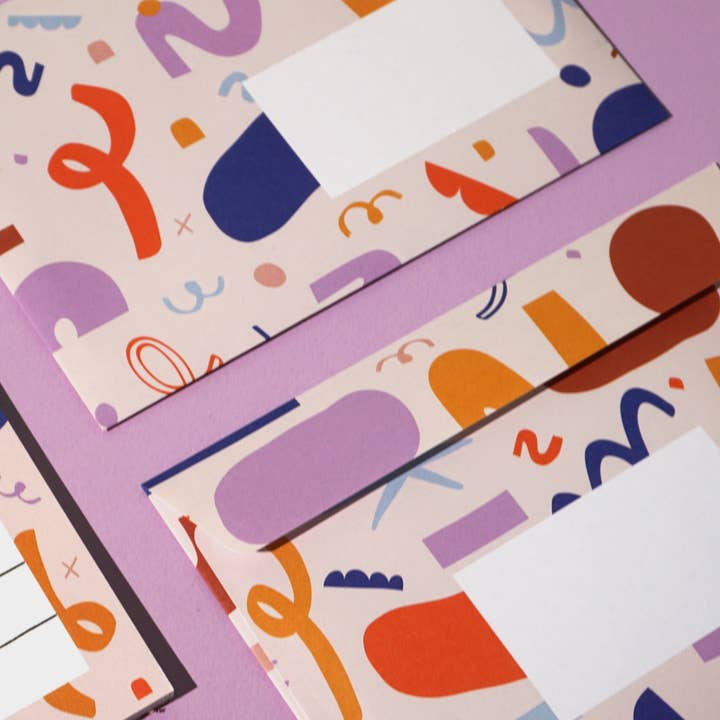 Modern Kids Art - Wholesale Stationery/Notecard Set - Letterhead Set Colorful2