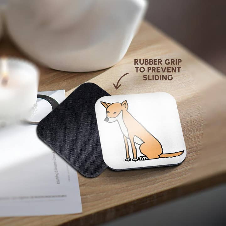 3dRose - Wholesale Coasters - 3dRose, Funny Cute Australian Dingo Wild Dog Cartoon, Coaster10