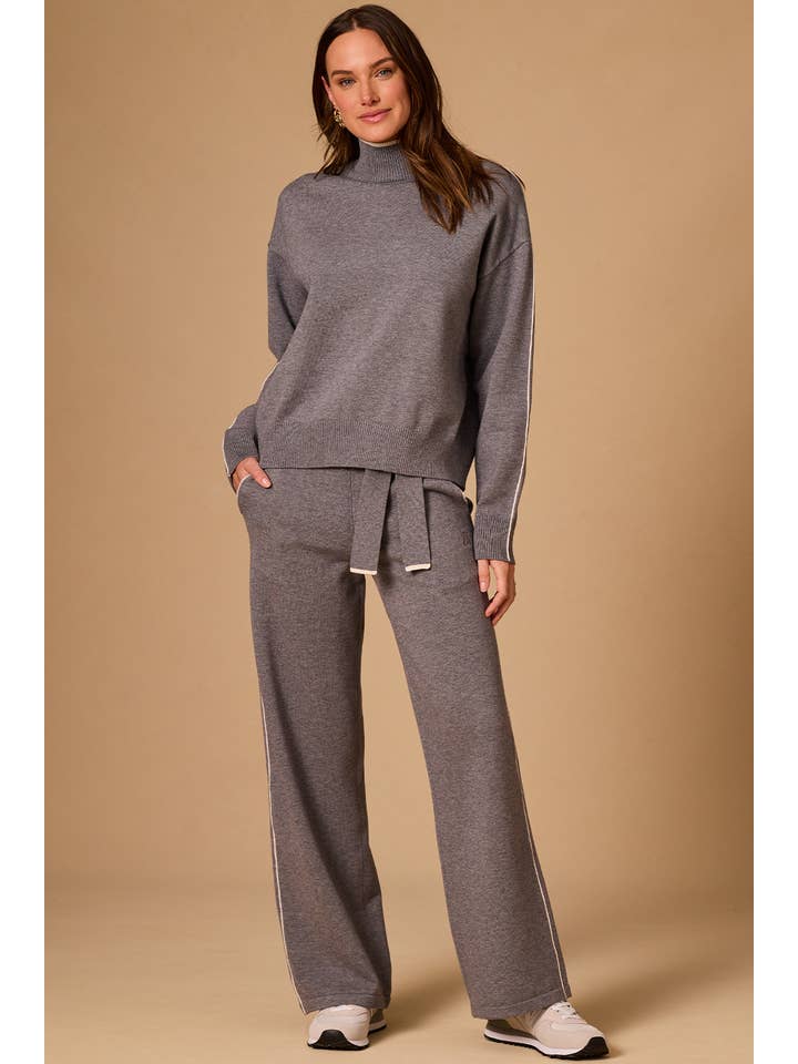 Grey Creme Framed Knit Pant for wholesale on Faire1