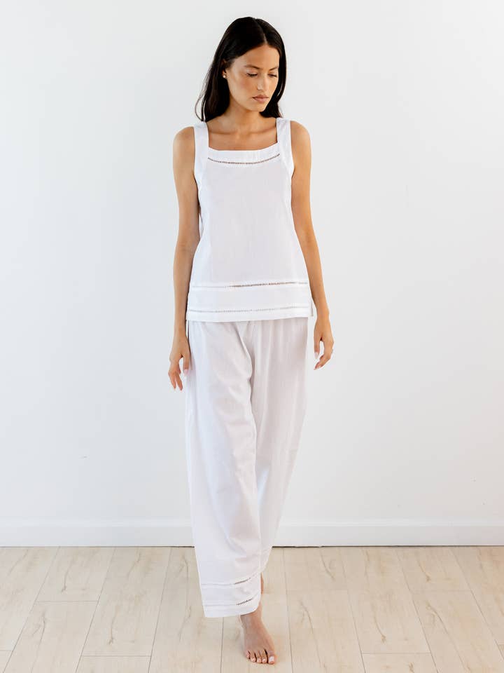 Conjunto de pijama de algodón Francine para venta al por mayor de Jacaranda Living
