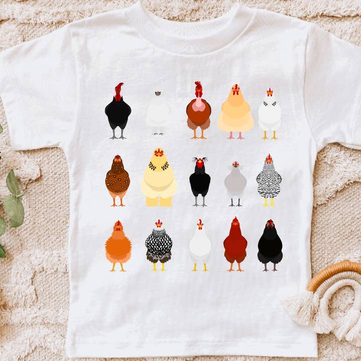 15 Breeds of Chickens Farm Kids Tee Shirt for wholesale by AvaryMaeInspirations