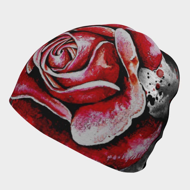 Gorro con forma de rosa roja para niñas y mujeres para venta al por mayor de Lalita's Art Shop